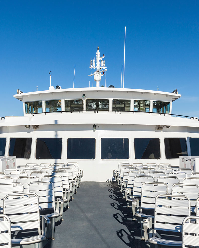 hyannis nantucket island ferry boat upper deck and seating area